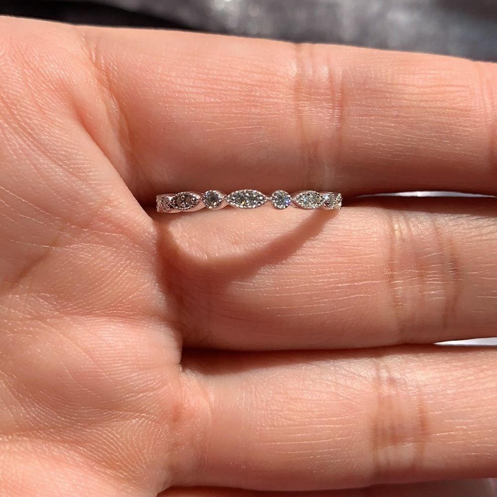 Stacking Diamond wedding band vintage style